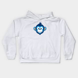 Happy Blue Monkey Kids Hoodie